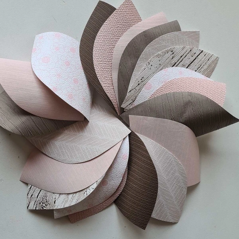 Bladermix met oud roze en bruin
